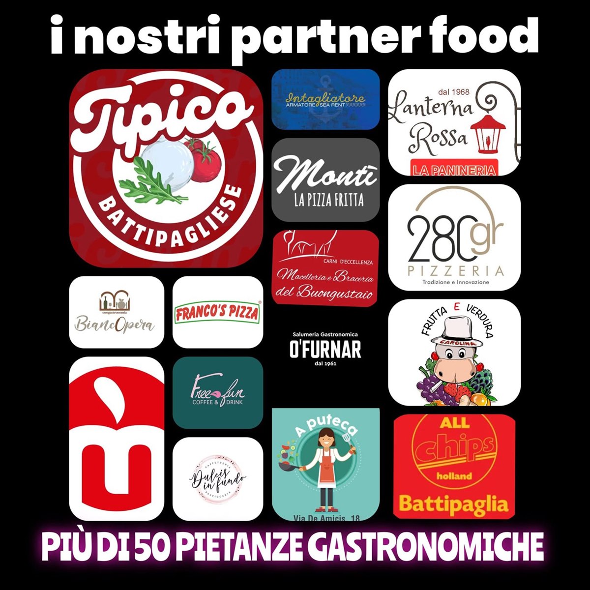 Loghi dei food partner di Tipico Battipagliese