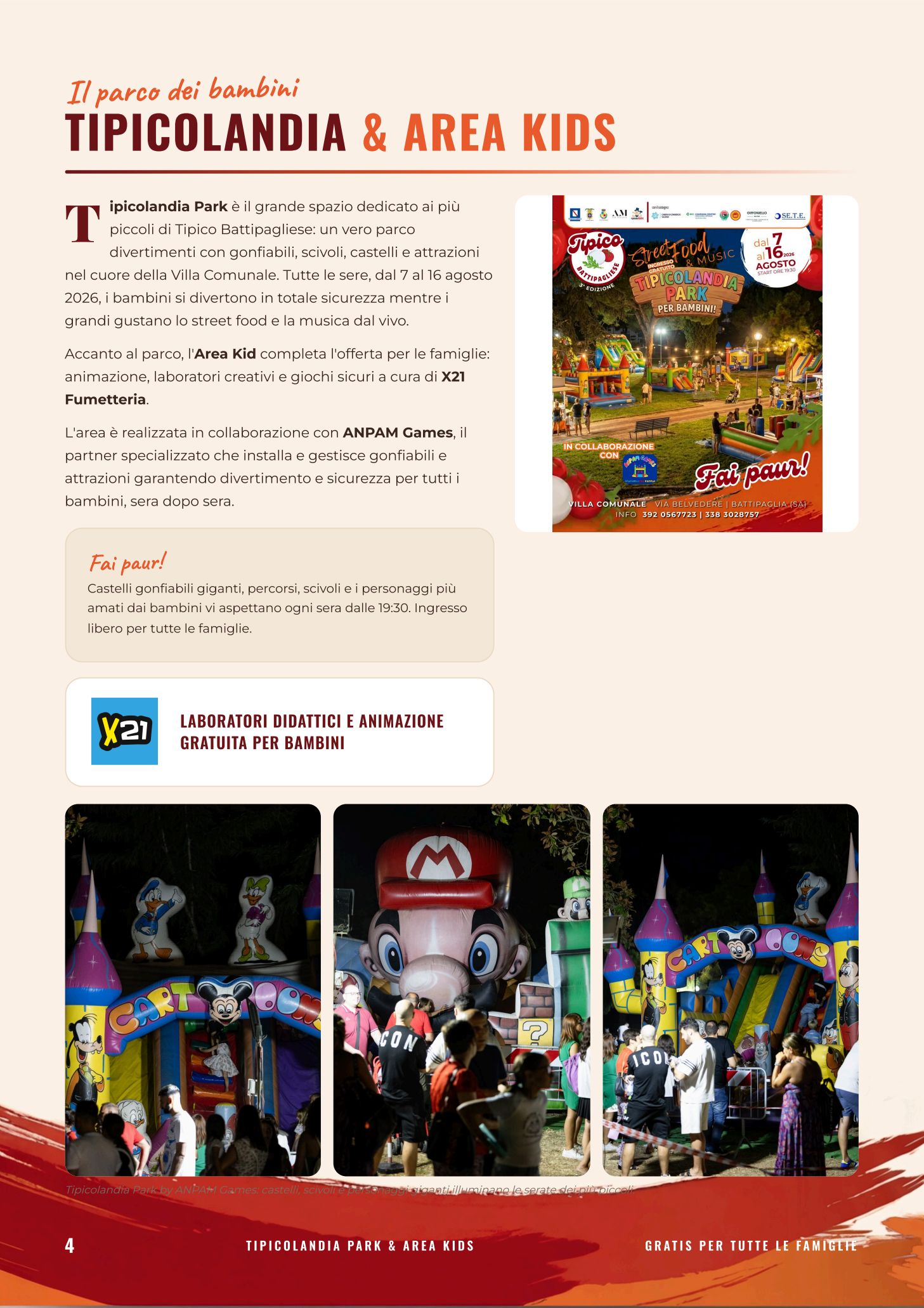 Pagina 4 — Tipicolandia e Area Kids