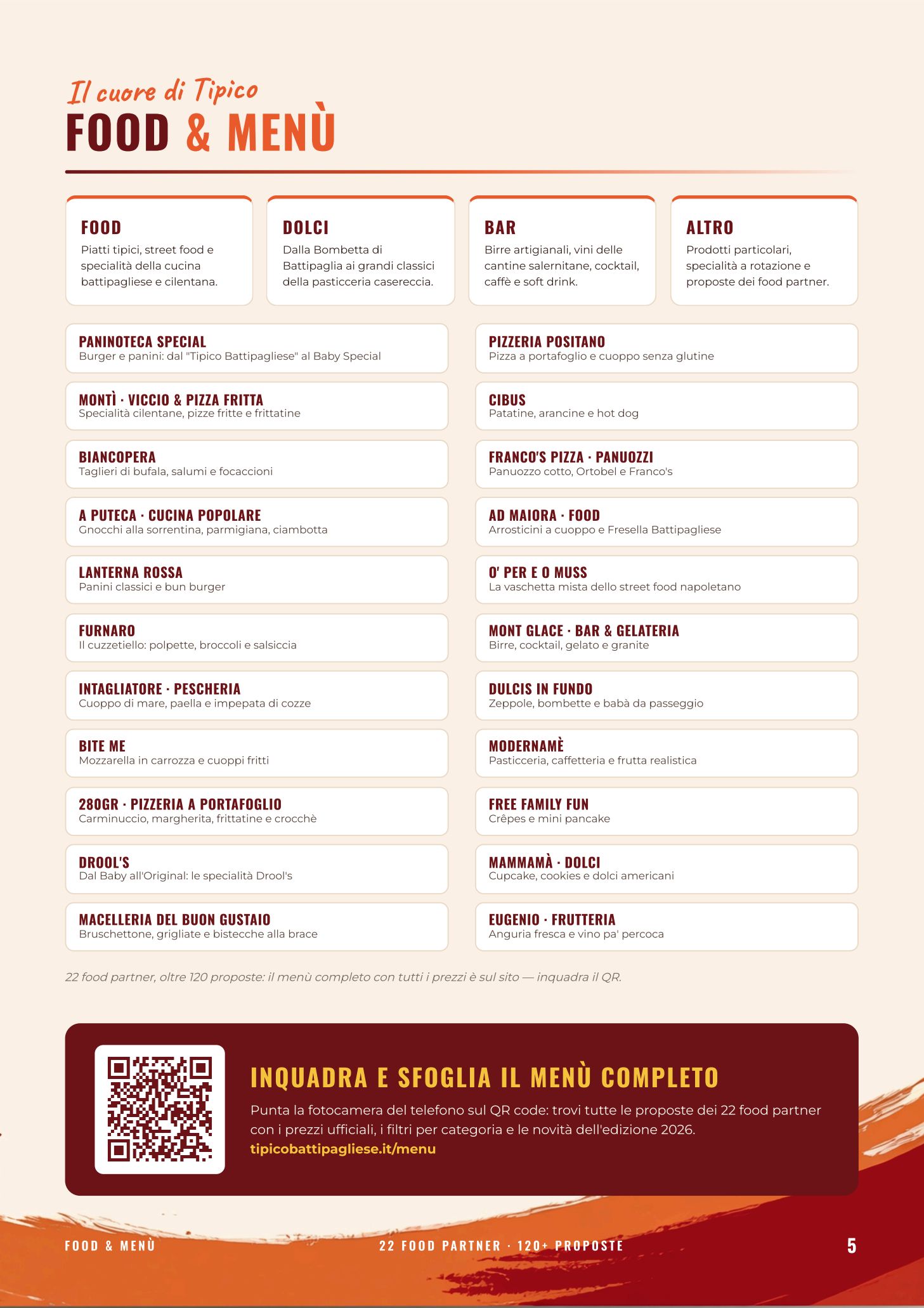 Pagina 5 — Food e Menù